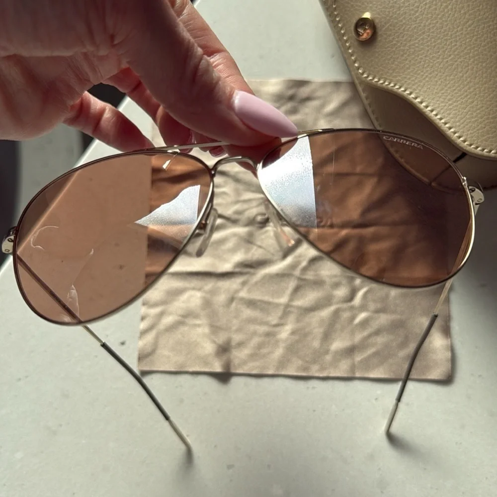 Carrera Aviator Sunglasses with Gold Frame